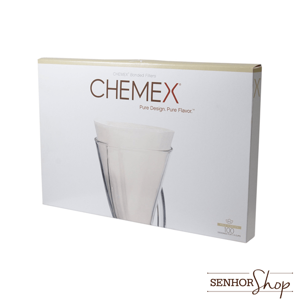 Filtro Meia Lua Branco Sem Dobra Chemex – 100 Unidades