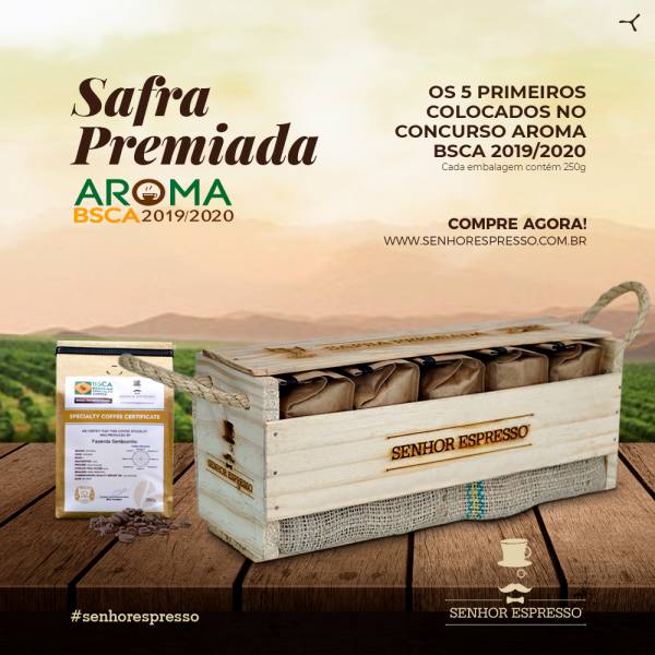 Kit Top 5 - Safra Premiada - Cafés Especiais - Concurso Aroma BSCA - Certificado