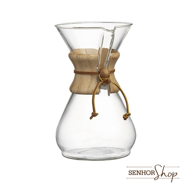 Passador de Café Chemex com Alça Madeira – 6 Xícaras